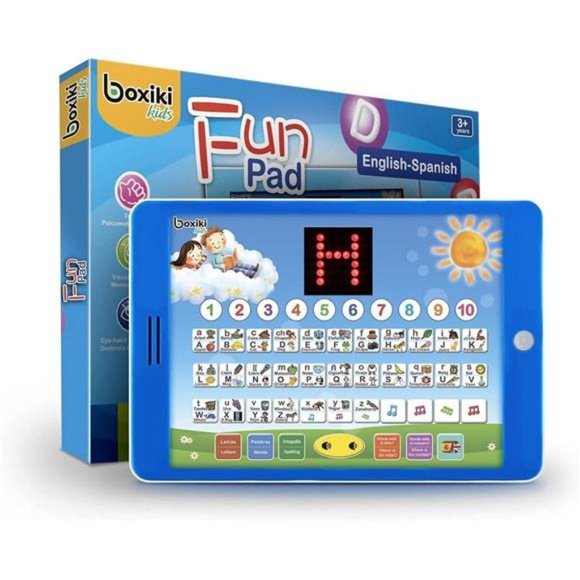 Spanish-English Learning Bilingual Tablet Educational Toy w/ ABC Games& Spelling - Picture 1 of 6